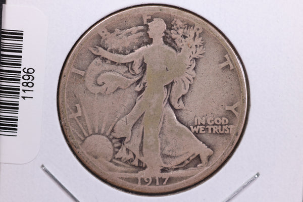 1917-S, On Reverse, Walking Liberty Half Dollar. Circulated Condition. Store #11896
