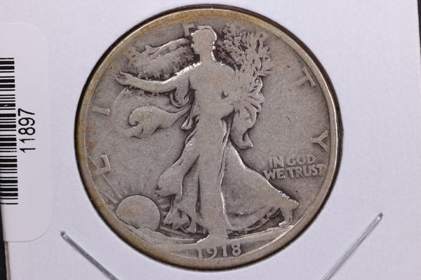 1918 Walking Liberty Half Dollar. Circulated Condition. Store #11897