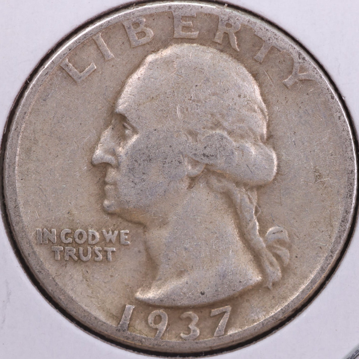 1937 Washington Quarter. Fine Circulated Coin. Store #08607