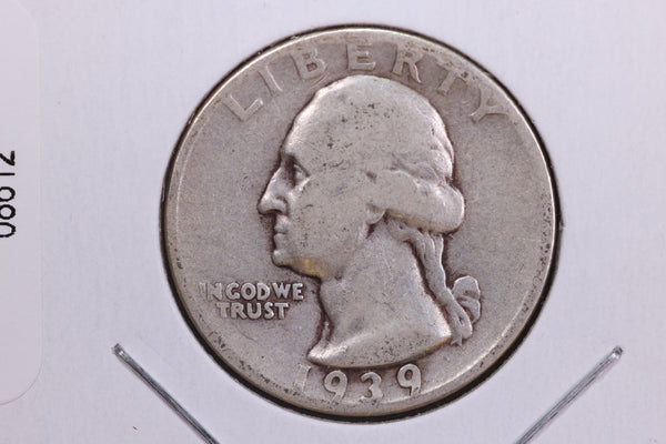 1939 Washington Quarter. Affordable Circulated Collectable Coin. Store # 08612