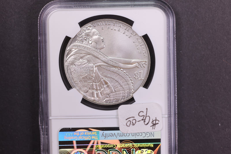 2016-P National Park Service, Silver Commemorative. NGC Graded MS-70.