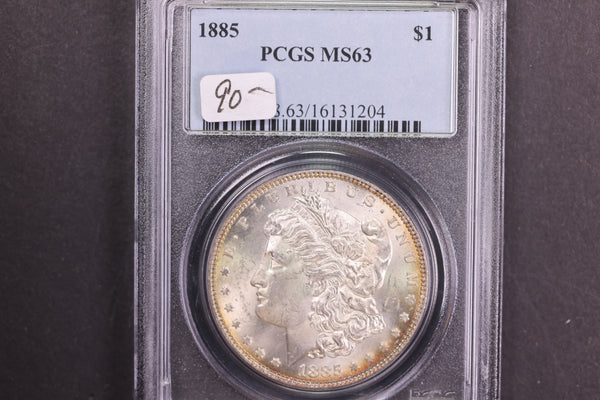 1885 Morgan Silver Dollar, PCGS Certified MS63, Nice Eye Appeal. Store #08714
