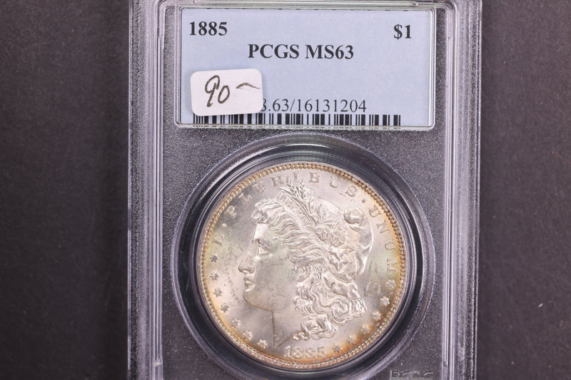 1885 Morgan Silver Dollar, PCGS Certified MS63, Nice Eye Appeal. Store