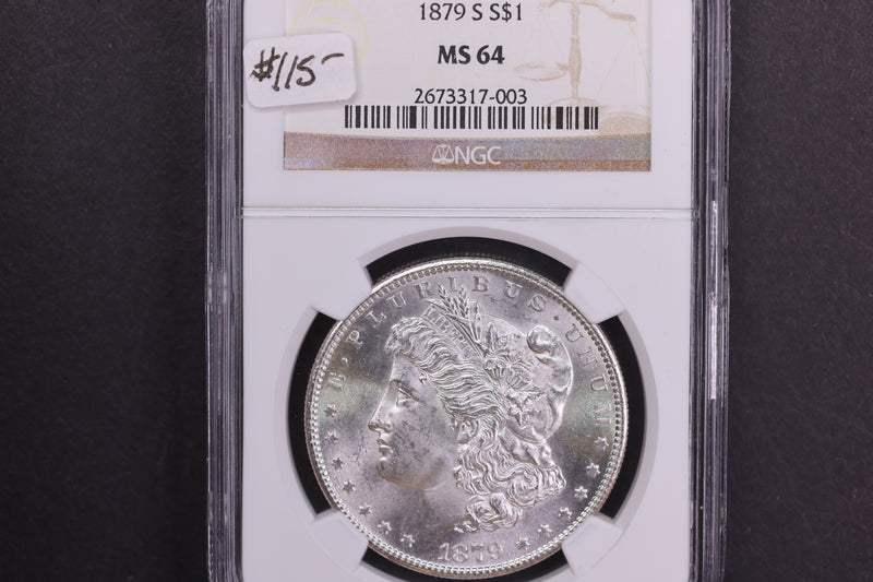 1879-S Morgan Silver Dollar, NGC Certified MS64. Store