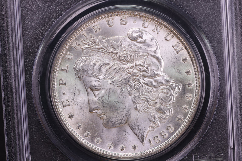 1888 Morgan Silver Dollar, PCGS Certified MS63. Store