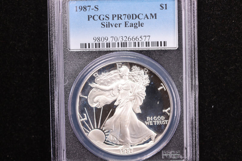 1987-S American Silver Eagle, Early Date Certified PCGS PF-70. Store