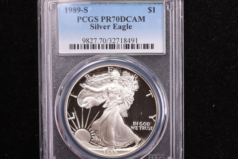 1989-S American Silver Eagle, Early Date Certified PCGS PF-70. Store