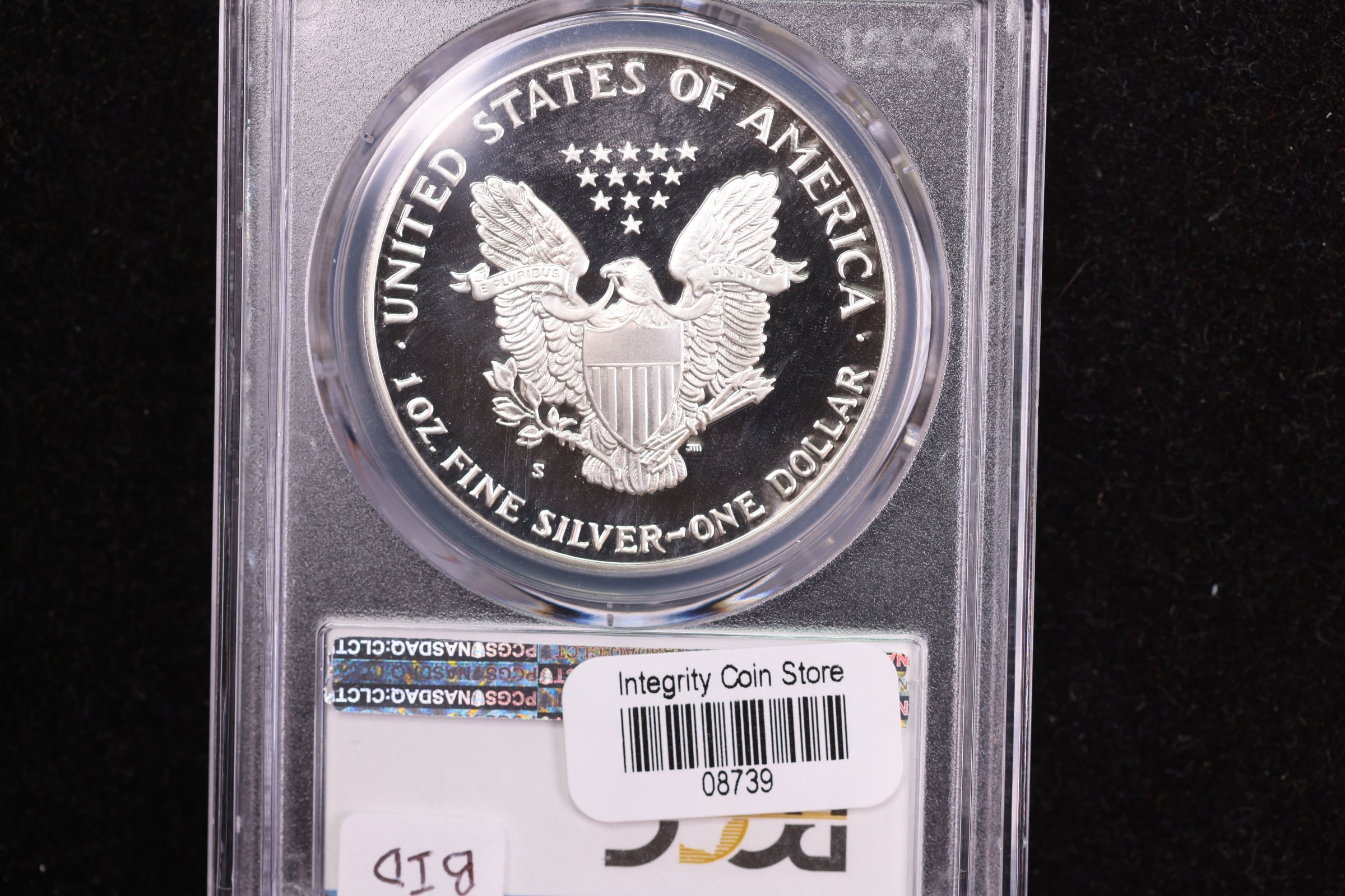 1989-S American Silver Eagle, 'Proof Strike',  PCGS PF-70, Store #AE0020