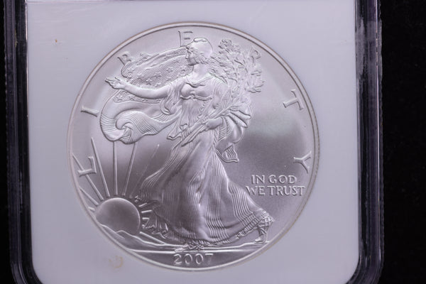 2007-W American Silver Eagle, Burnished Strike, NGC Graded MS-70. Store #08741