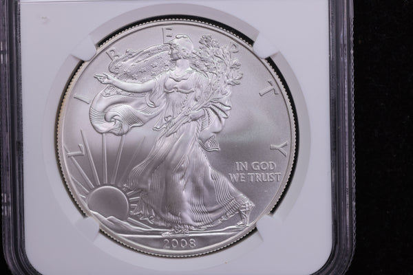 2008-W American Silver Eagle, Burnished Strike, NGC MS70. Store #AE0113