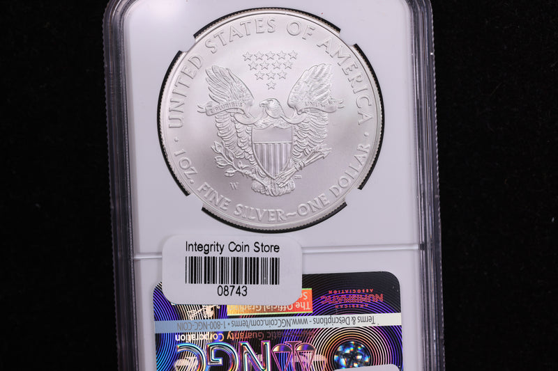 2008-W American Silver Eagle, Burnished Strike, NGC MS70. Store