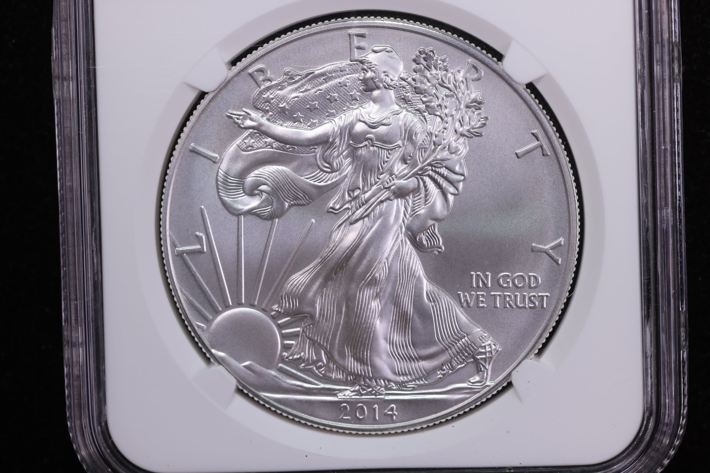2014-W American Silver Eagle, Burnished Strike. NGC MS70, Store #08749