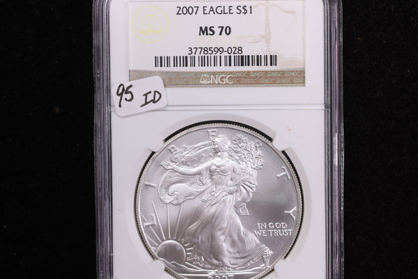 2007 American Silver Eagle, NGC MS70, Store #12143