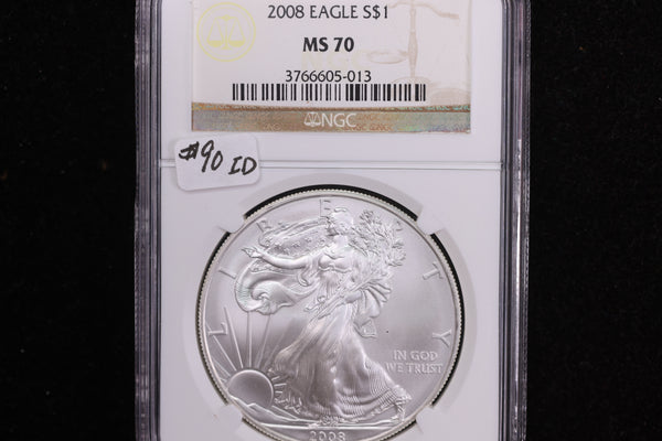 2008 American Silver Eagle, NGC MS70, Store #12144