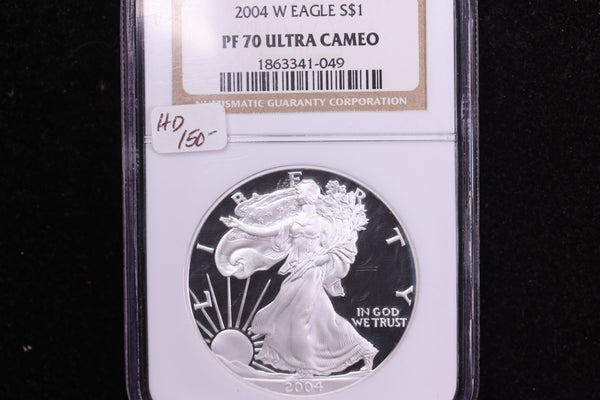 2004-W American Silver Eagle, NGC PF70 Ultra Cameo, Store #12162
