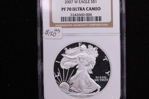 2007-W American Silver Eagle, NGC PF70 Ultra Cameo, Store #12165
