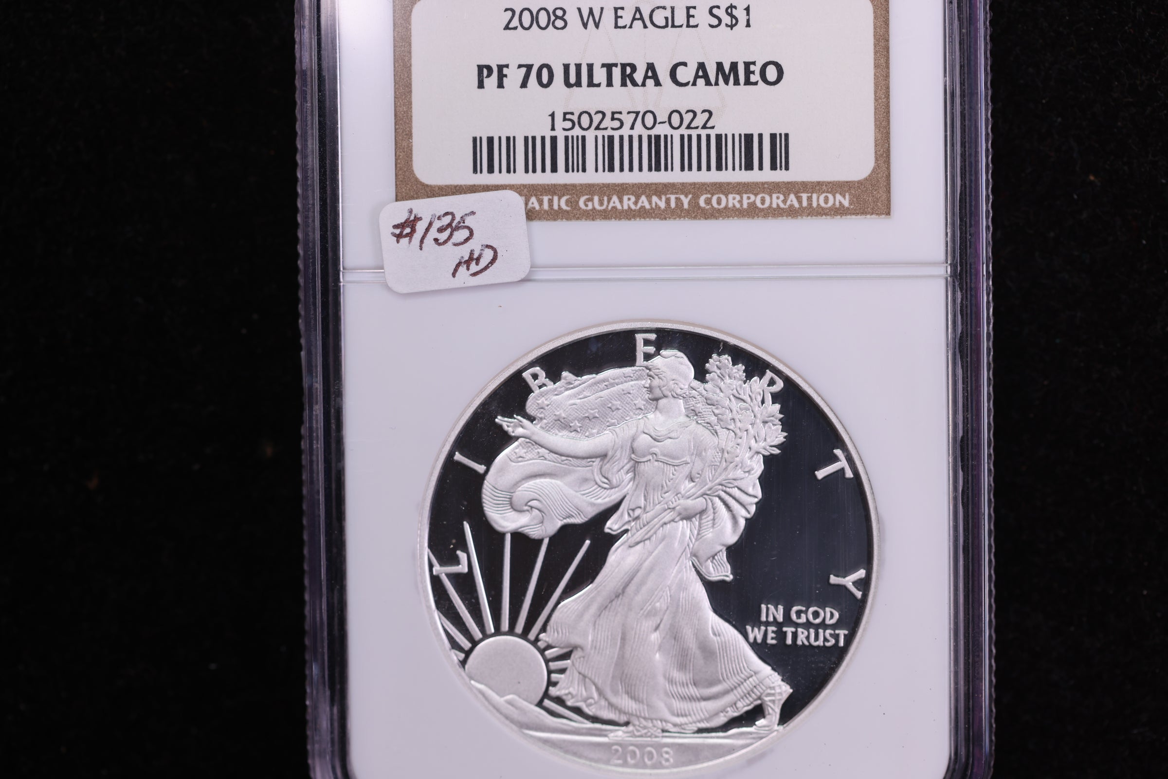2008-W American Silver Eagle, NGC PF70 Ultra Cameo, Store #AE0109