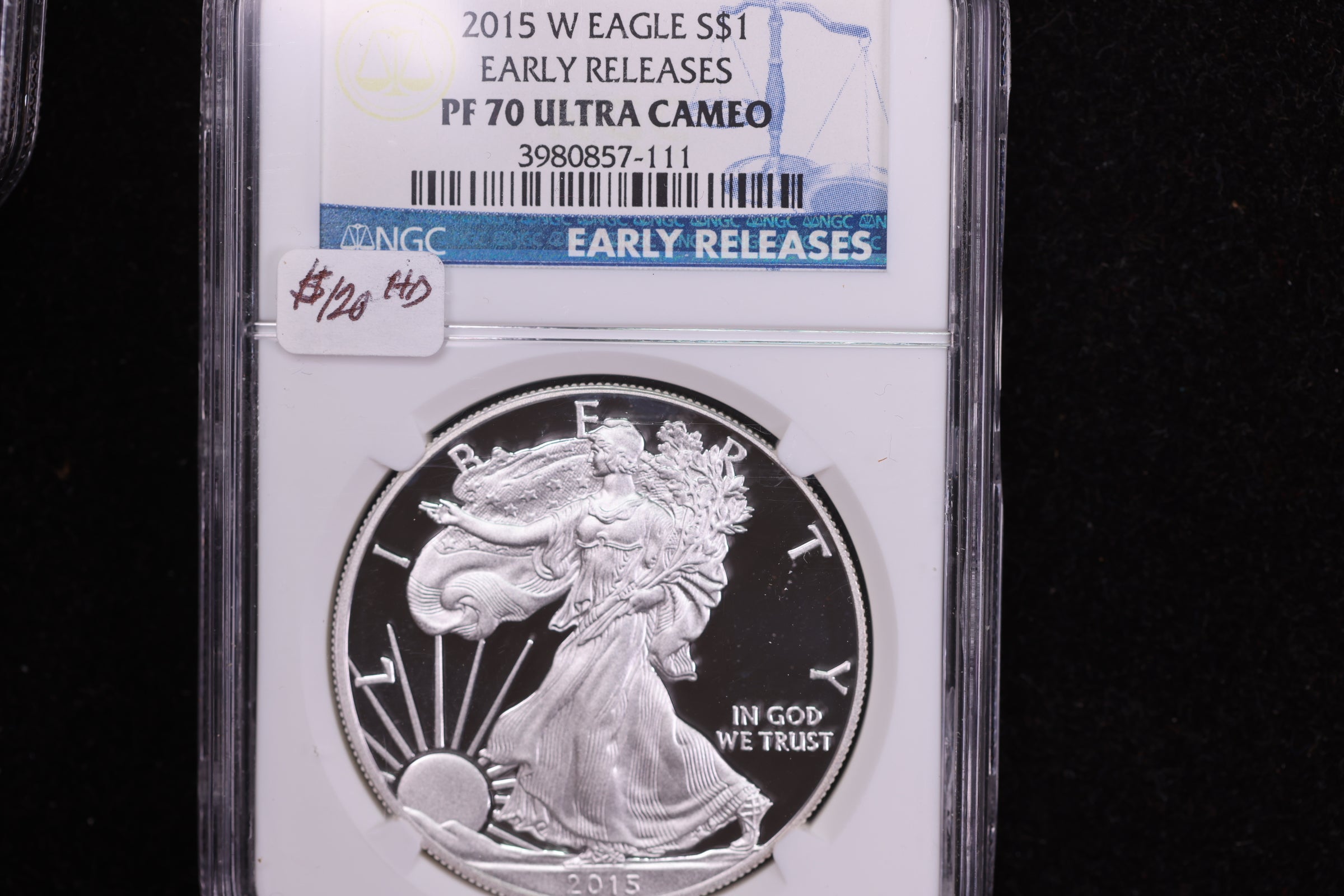 2015-W American Silver Eagle, Early Releases, NGC PF70 Ultra Cameo, Store #AE0143