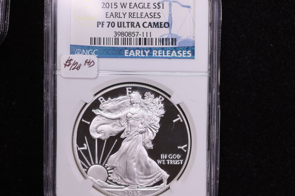 2015-W American Silver Eagle, Early Releases, NGC PF70 Ultra Cameo, Store #12175
