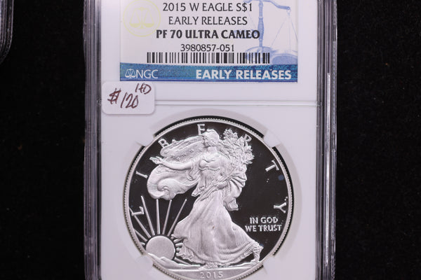 2015-W American Silver Eagle, Early Releases, NGC PF70 Ultra Cameo, Store #12176