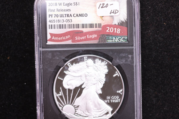 2018-W American Silver Eagle, First Releases, NGC PF70, Ultra Cameo, Store #12186