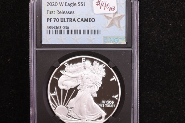 2020-W American Silver Eagle, First Releases, NGC PF70, Ultra Cameo, Store #12188