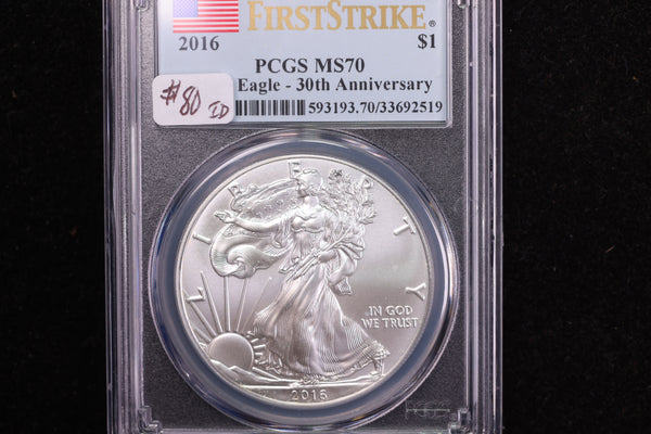 2016 American Silver Eagle, PCGS MS70, Store #12206