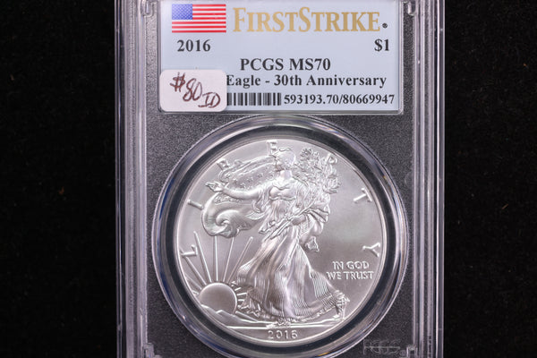 2016 American Silver Eagle, PCGS MS70, Store #12207