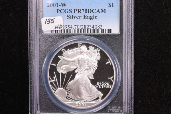 2001-W American Silver Eagle, PCGS PR70 Deep Cameo, Store #12218
