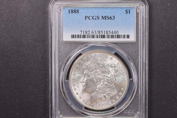 1888 Morgan Silver Dollar, PCGS Graded MS63. Store #08870