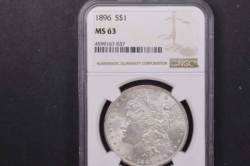 1896 Morgan Silver Dollar, NGC Graded MS63. Store