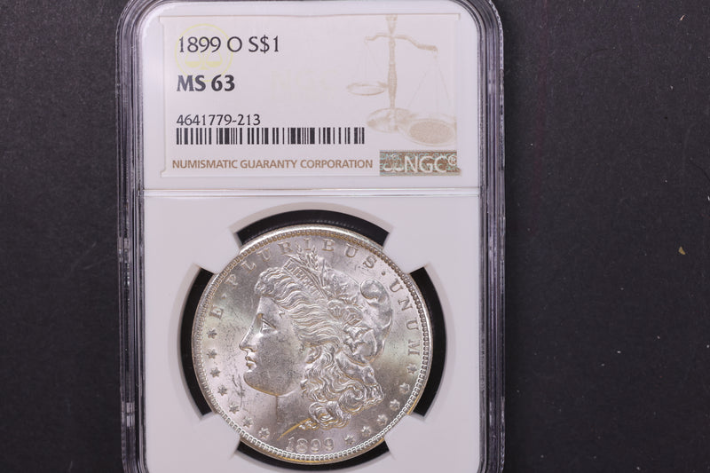 1899-O Morgan Silver Dollar, NGC Graded MS63. Store
