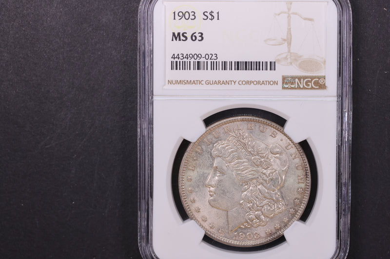 1903 Morgan Silver Dollar, NGC Graded MS63. Store