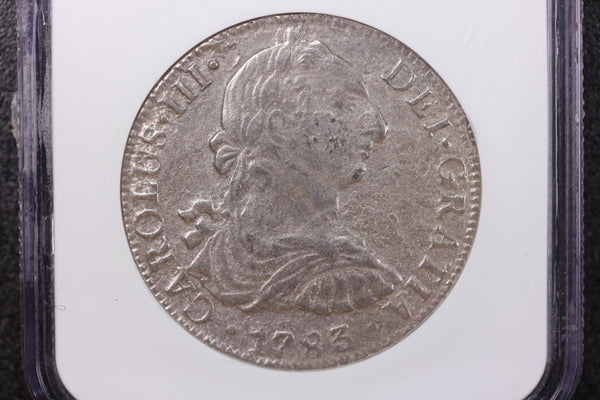 1783 8 Real, Ship Wreck Coin. EL CAZADOR, NGC Graded Genuine. Store #08893