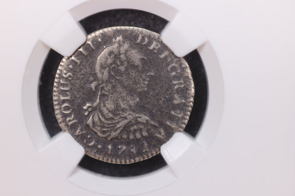1782 Real, Ship Wreck Coin. EL CAZADOR, NGC Graded Genuine. Store #08896