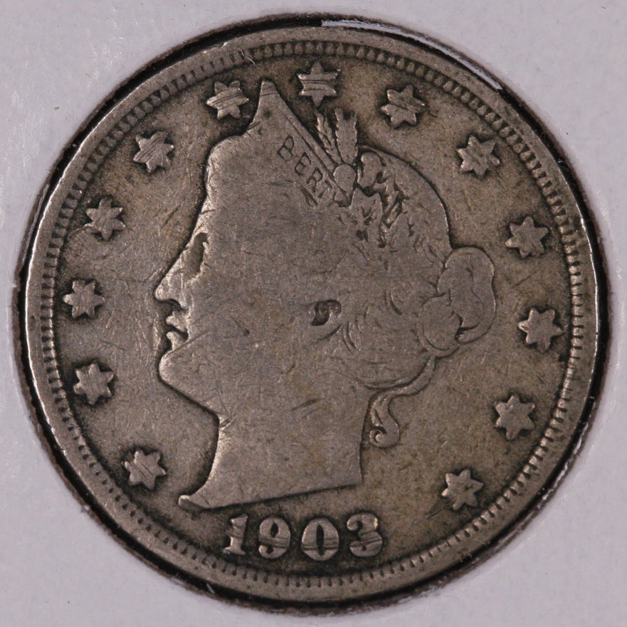 1903 Liberty Nickel, Circulated Collectible Coin.  Store #07342