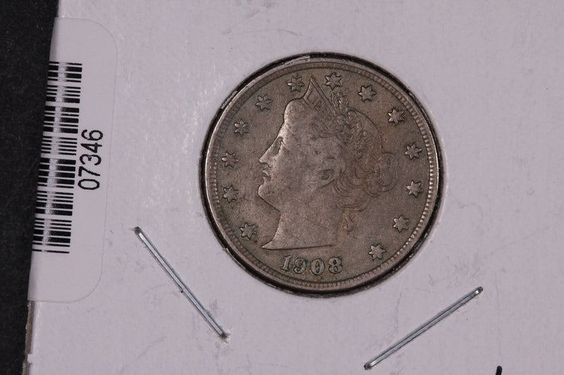 1908 Liberty Nickel, Circulated Collectible Coin.  Store