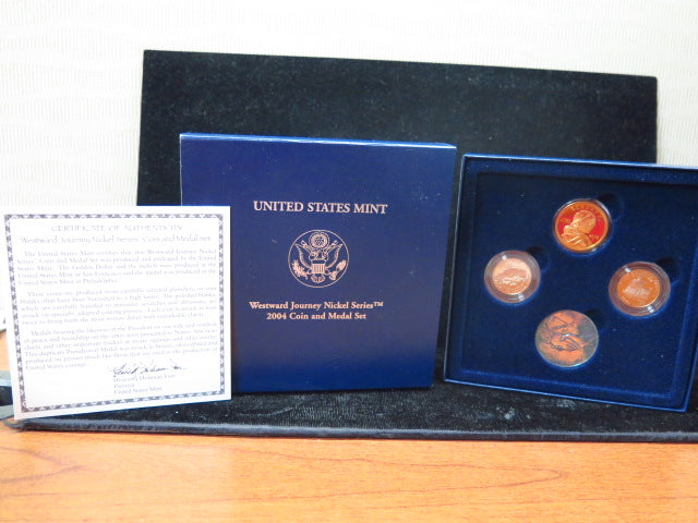 2004 Westward Journey Nickel and $1 Series Coin and Medal Set. In Original Government Packaging. Store