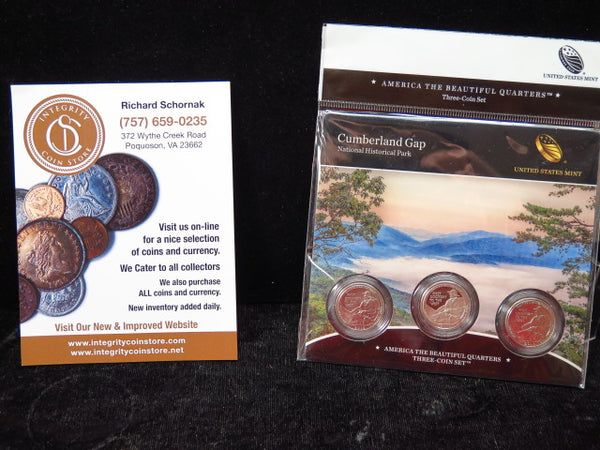 2016-P, D, S America the Beautiful Clad Proof Set. Cumberland Gap. Store # 12391