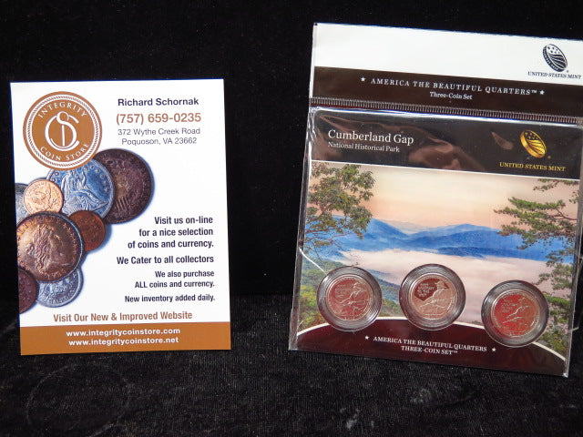 2016-P, D, S America the Beautiful Clad Proof Set. Cumberland Gap. Store