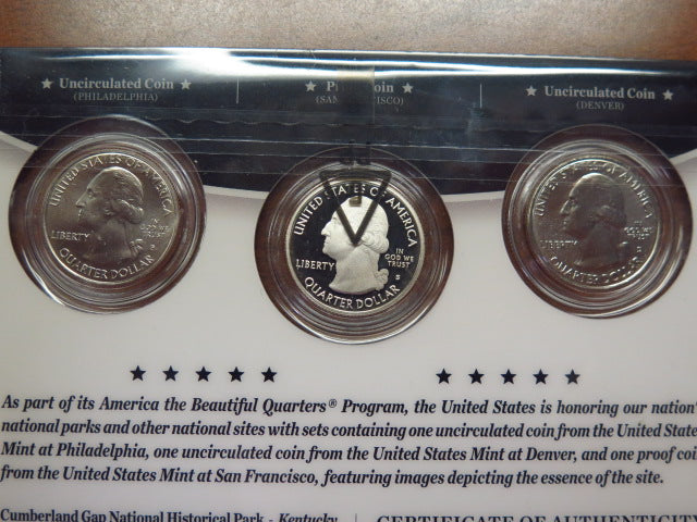 2016-P, D, S America the Beautiful Clad Proof Set. Cumberland Gap. Store # 12391