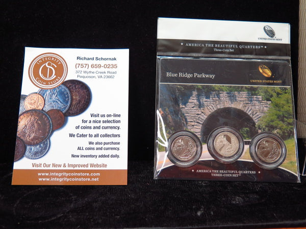 2015-P, D, S America the Beautiful Clad Proof Set. Blue Ridge Parkway. Store # 12391