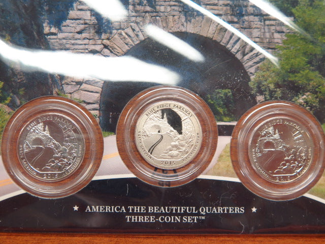 2015-P, D, S America the Beautiful Clad Proof Set. Blue Ridge Parkway. Store