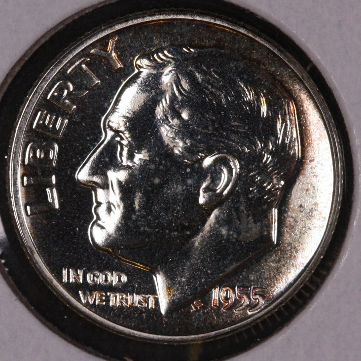 1955 Roosevelt Dime, Proof Strike Coin, Store #09071
