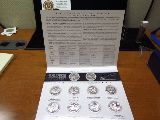 2018 America the Beautiful Quarters UNC Set. Store # 12394