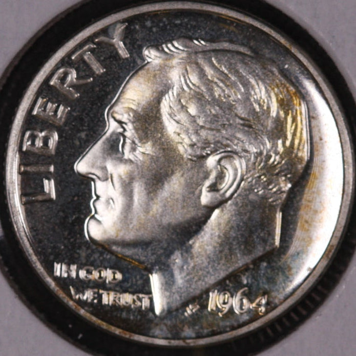 1964 Roosevelt Silver Dime, Proof Strike Coin, Store #09081