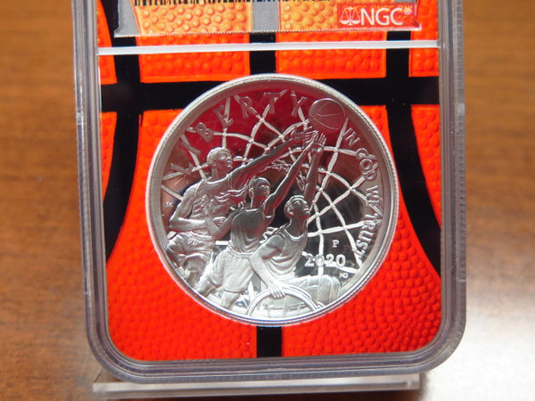 2020-P Basketball HoF Silver Dollar Commemorative. NGC PF70 . Store # GMC147