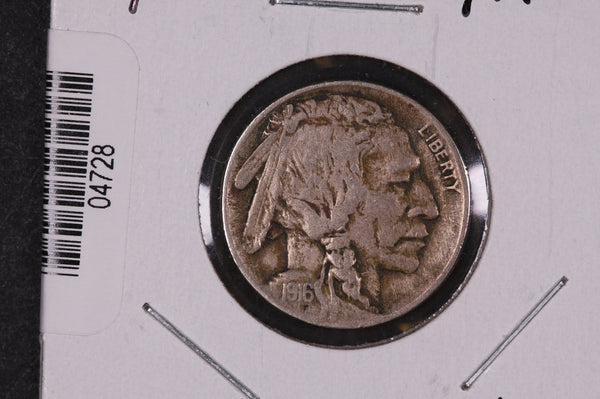 1916 Buffalo Nickel, Average Circulated Coin.  Store #04728