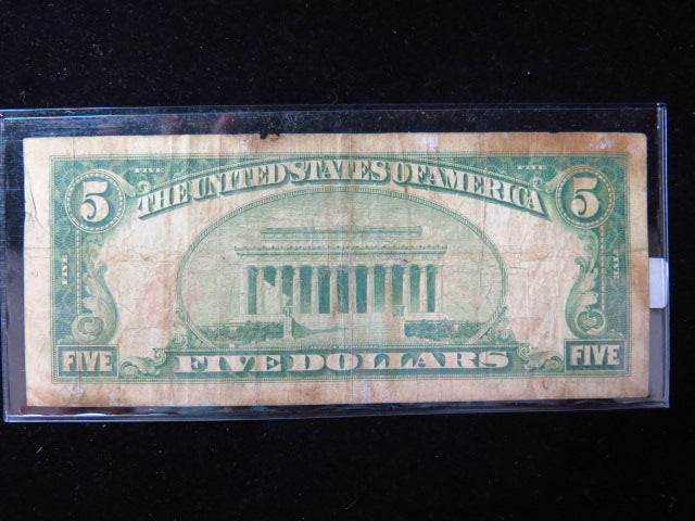 1929 $5 National Currency, "Rocky Mount, Virginia", Charter #8984, Store #12412