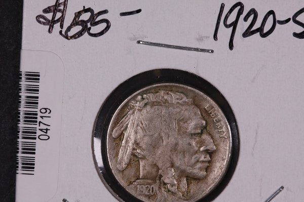 1920-S Buffalo Nickel, Average Circulated Coin.  Store #04719
